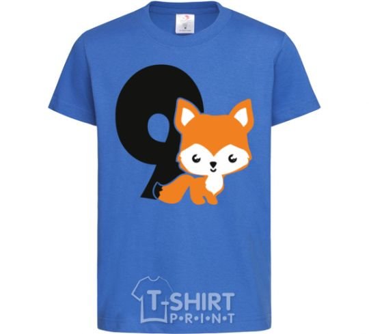 Kids T-shirt 9 year old fox royal-blue фото