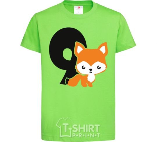 Kids T-shirt 9 year old fox orchid-green фото