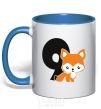 Mug with a colored handle 9 year old fox royal-blue фото