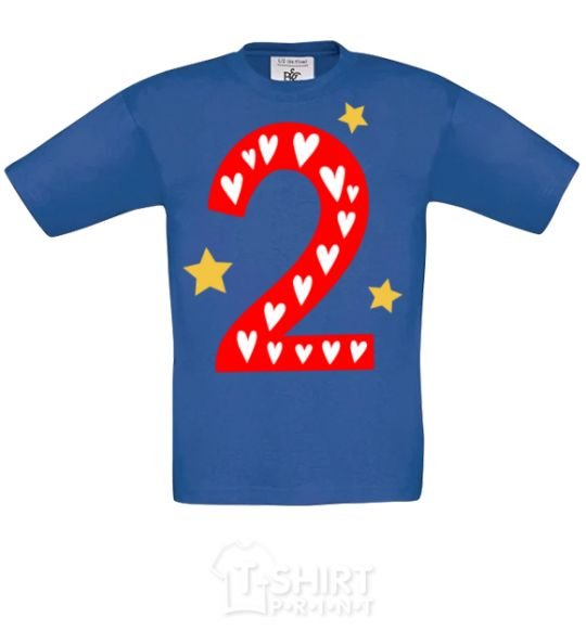 Kids T-shirt 2 года сердечко royal-blue фото