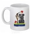 Ceramic mug Flip the bird White фото