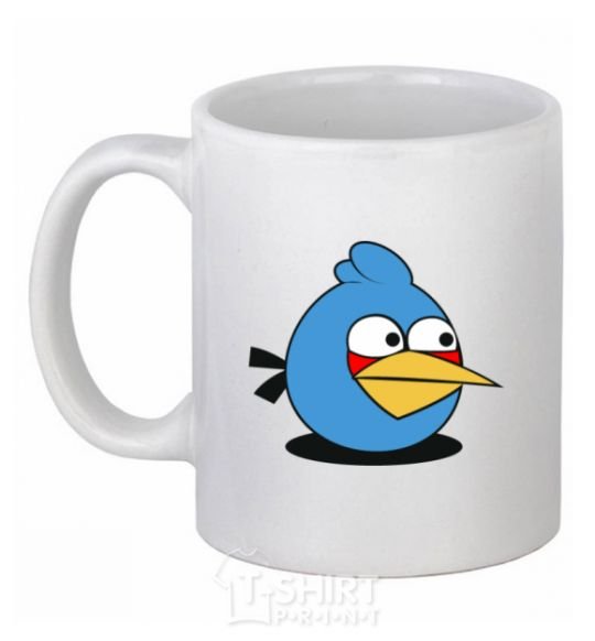 Ceramic mug Angry bird blue bird White фото