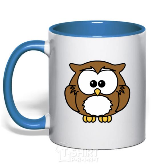Чашка с цветной ручкой Little owl Ярко-синий фото