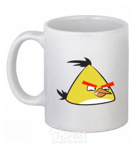 Ceramic mug Angry Yellow White фото