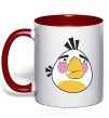 Mug with a colored handle Angry White red фото