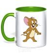 Mug with a colored handle Jerry kelly-green фото