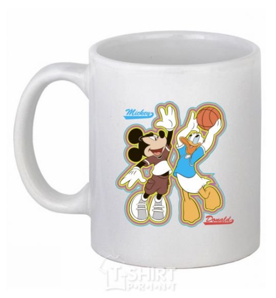 Ceramic mug Mickey VS Donald White фото