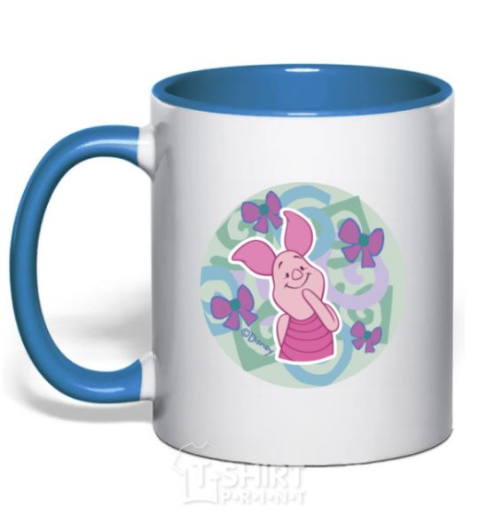 Mug with a colored handle Puh royal-blue фото