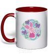 Mug with a colored handle Puh red фото