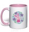 Mug with a colored handle Puh light-pink фото