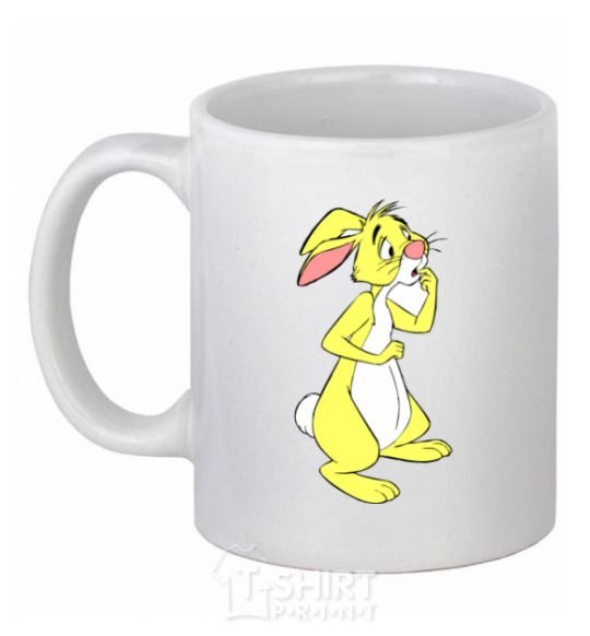 Ceramic mug Puh rabbit White фото