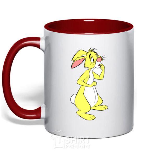 Чашка с цветной ручкой Puh rabbit Красный фото