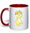 Mug with a colored handle Puh rabbit red фото