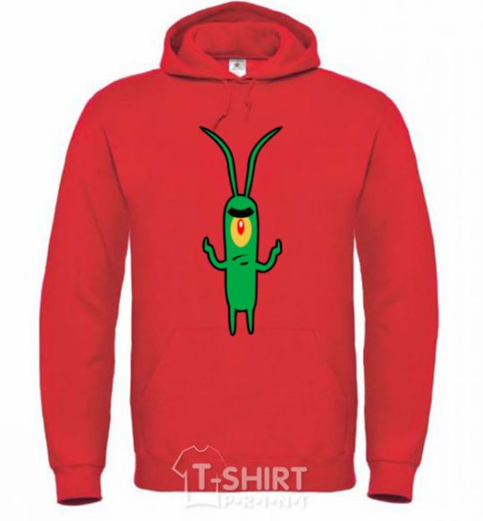 Men`s hoodie Plankton bright-red фото