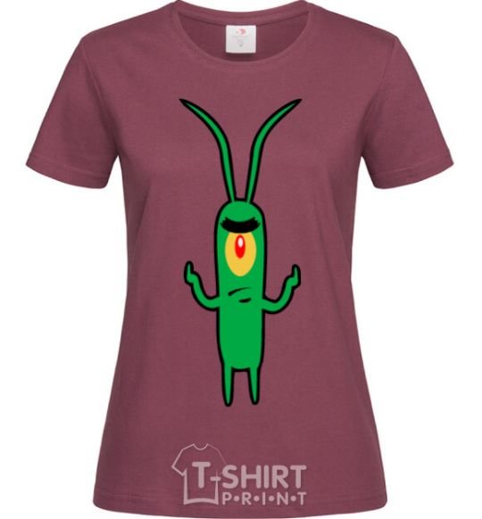 Women's T-shirt Plankton burgundy фото