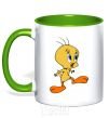 Mug with a colored handle Tweety kelly-green фото
