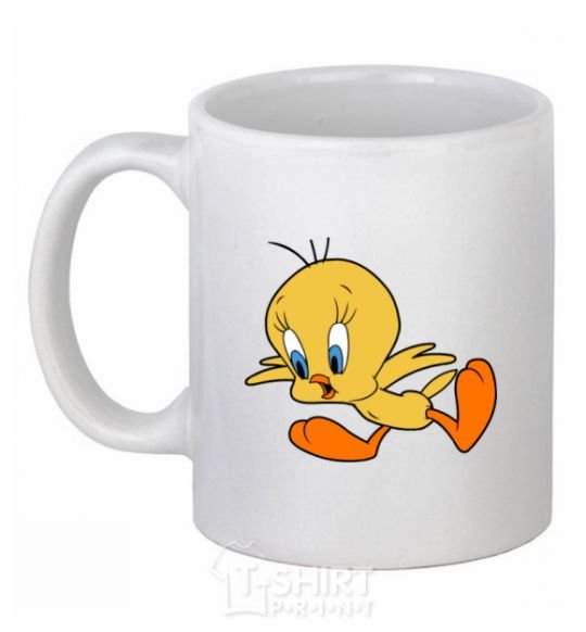 Ceramic mug Shocked Tweety White фото