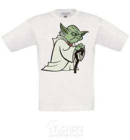 Kids T-shirt Yoda jedi White фото
