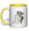 Чашка с цветной ручкой Yoda jedi Солнечно желтый фото