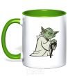 Чашка с цветной ручкой Yoda jedi Зеленый фото