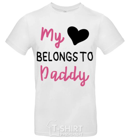 Мужская футболка My heart belongs to daddy Белый фото