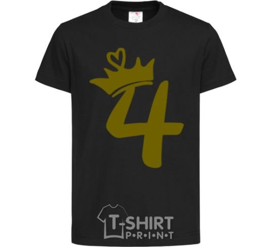 Kids T-shirt 4 crown black фото