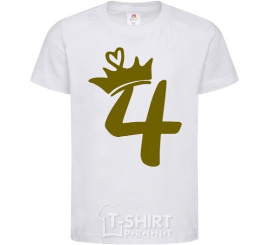 Kids T-shirt 4 crown White фото