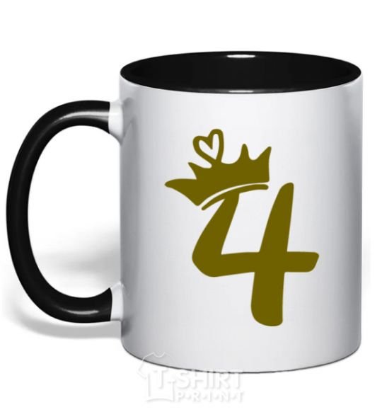 Mug with a colored handle 4 crown black фото