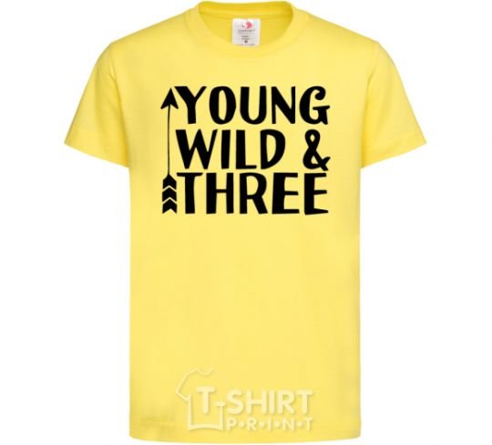 Детская футболка Young wild and three Лимонный фото