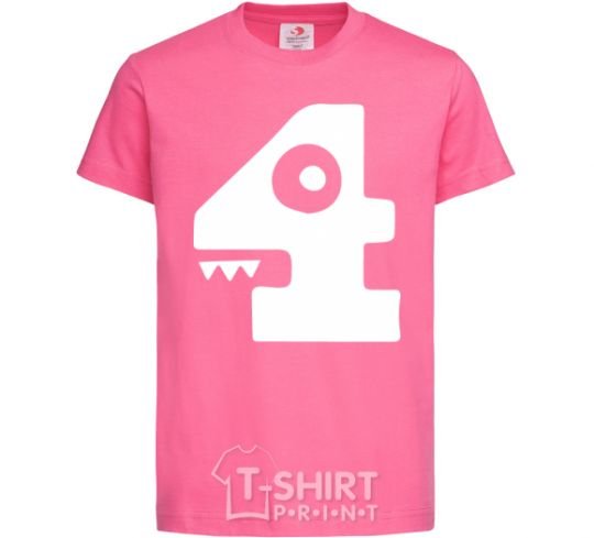 Детская футболка Four цифра 4 Ярко-розовый фото