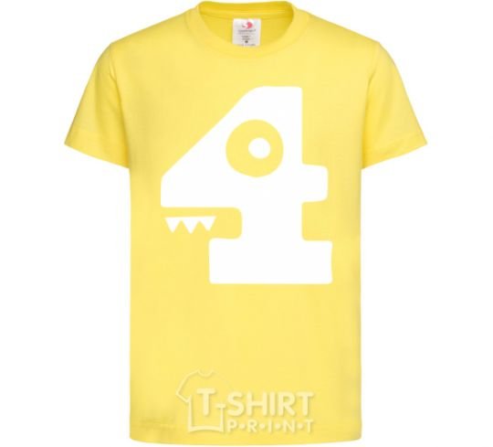 Детская футболка Four цифра 4 Лимонный фото