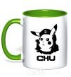 Mug with a colored handle Chu kelly-green фото