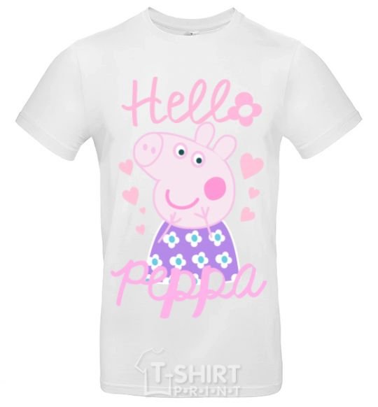 Мужская футболка Hello Peppa Белый фото