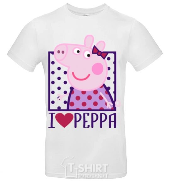 Мужская футболка I love Peppa Белый фото