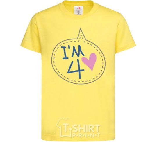 Детская футболка I am four Лимонный фото