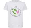 Kids T-shirt I am five White фото