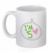 Ceramic mug I am five White фото