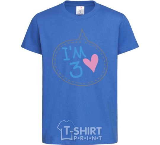 Детская футболка I am 3 Ярко-синий фото