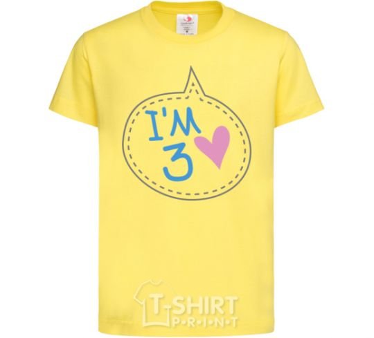 Детская футболка I am 3 Лимонный фото
