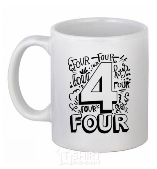 Ceramic mug 4 - Four White фото