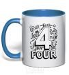 Mug with a colored handle 4 - Four royal-blue фото