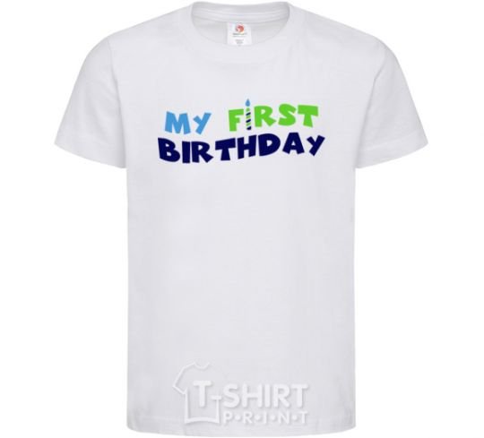 Kids T-shirt My first birthday White фото