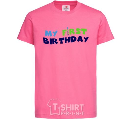 Kids T-shirt My first birthday heliconia фото