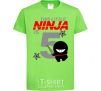 Kids T-shirt This little ninja is 5 orchid-green фото