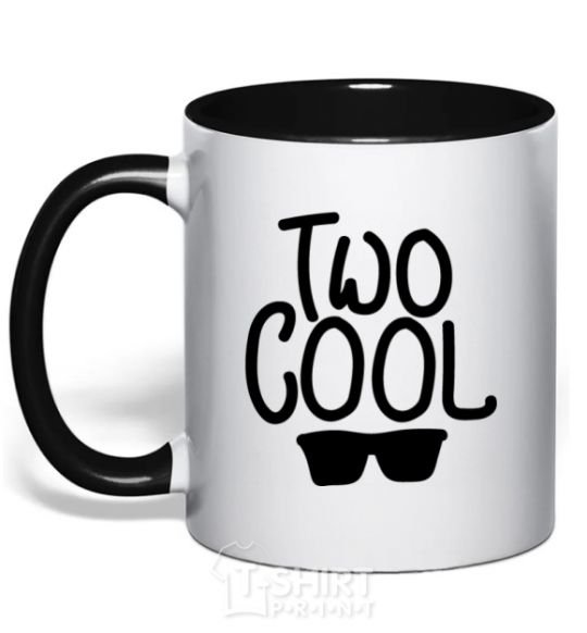 Mug with a colored handle Two cool black фото