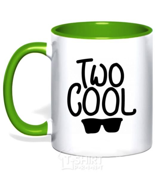 Mug with a colored handle Two cool kelly-green фото