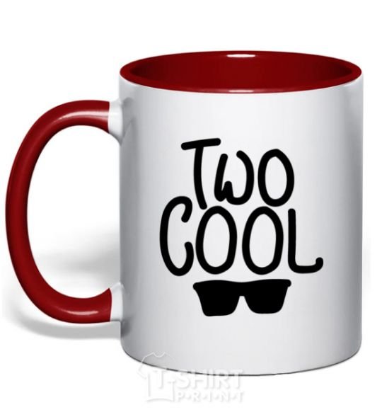 Mug with a colored handle Two cool red фото