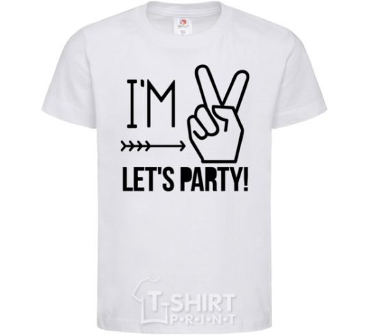 Детская футболка I am two let's party Белый фото