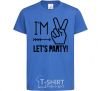 Kids T-shirt I am two let's party royal-blue фото