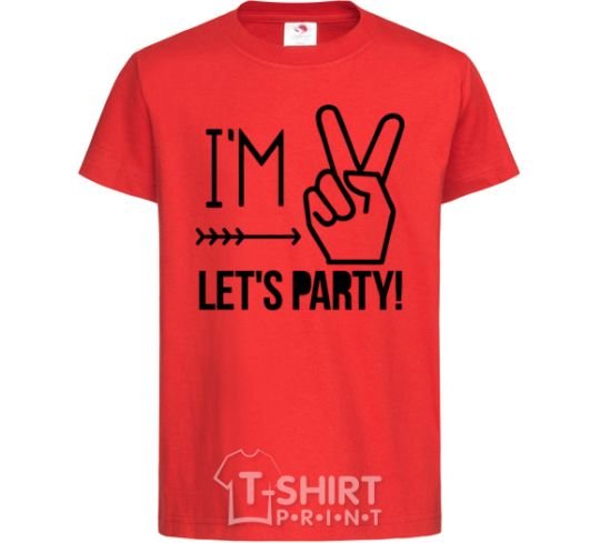 Kids T-shirt I am two let's party red фото